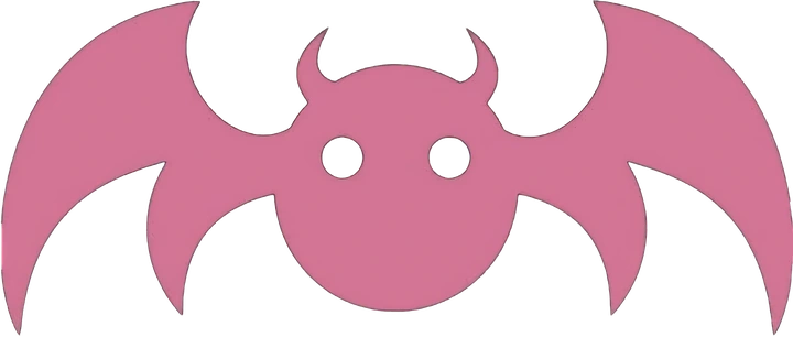 Emblema rosa com asas