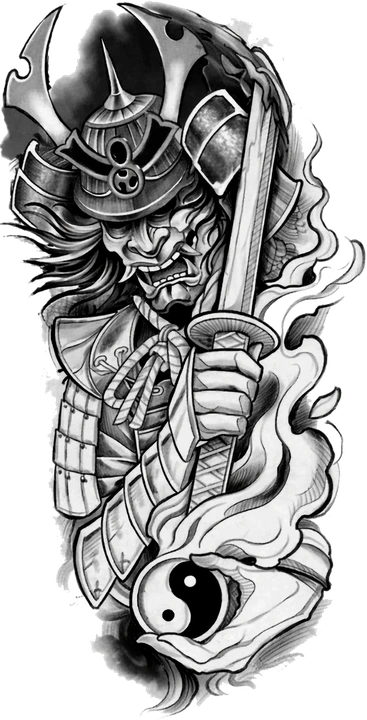 Samurai com yin-yang