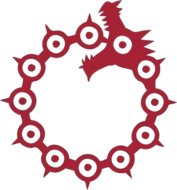 Emblema circular vermelho